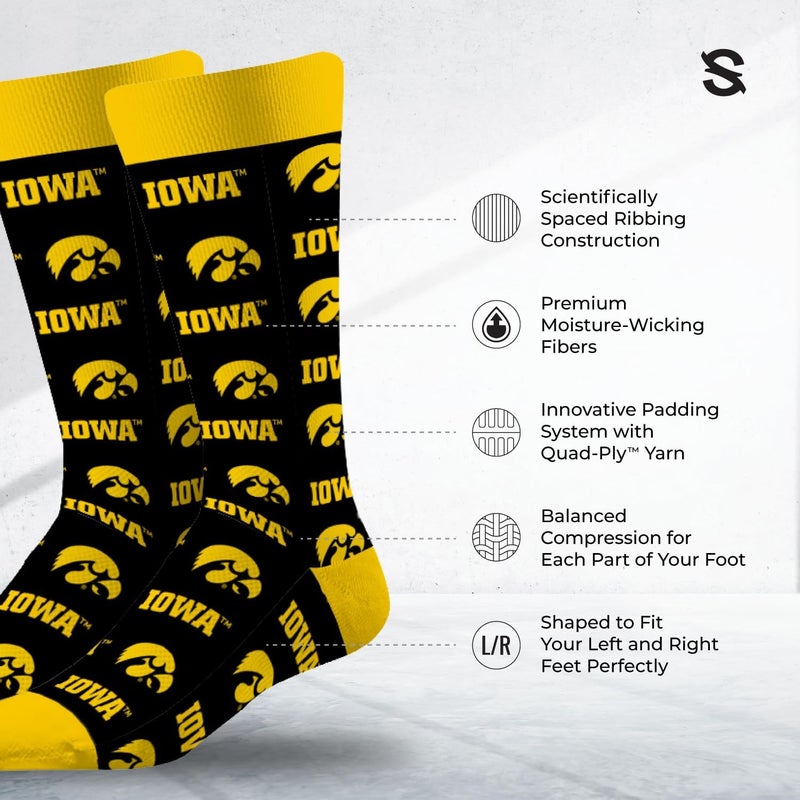 Strideline Store جوارب رسمية للرجال بشعار NCAA - ألوان الفريق - مقاس واحد يناسب معظم الأحجام - M/L (8-12) - Image 2